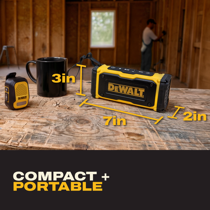 DEWALT Magnetic ToughSound Pro Bluetooth Speaker – 22W Jobsite Wireless Portable Speaker w/Built-in Magnets, IP67 Dust & Waterproof, 14H Runtime, Auracast Multi-Speaker Linking & EQ Modes