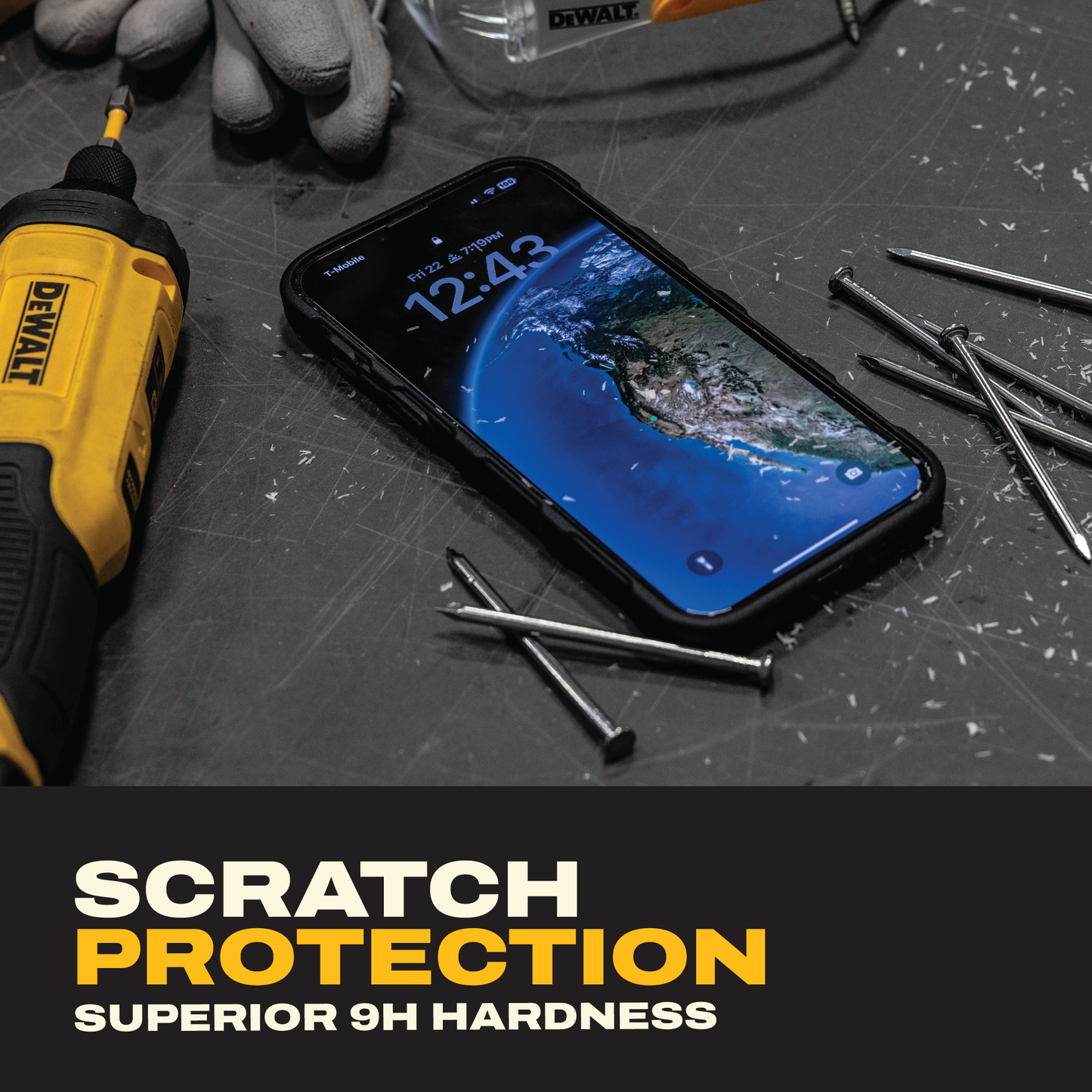 DEWALT Glass Screen Protectors for iPhone 17 Air/Pro/Pro Max (2-Pack) – HD Clear 9H Glass