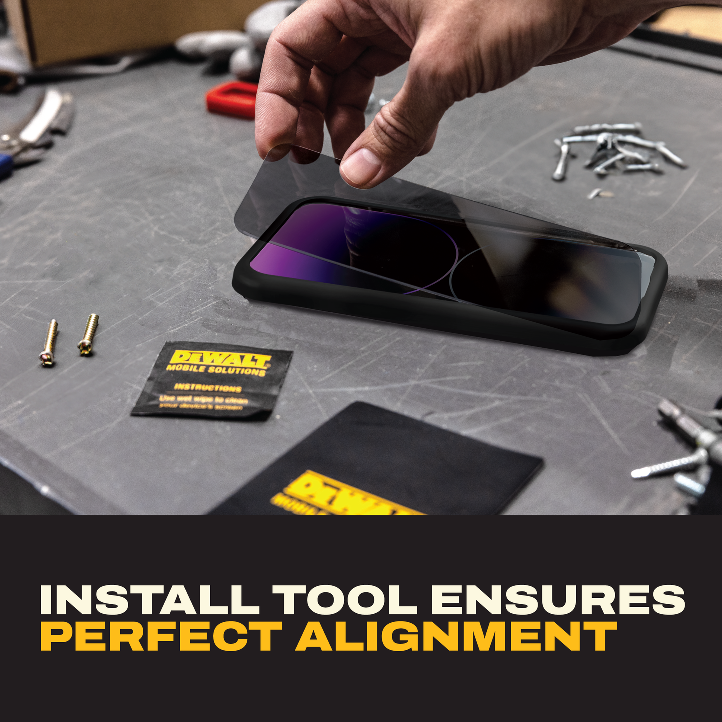 DEWALT Privacy Screen Protectors for iPhone 17 Air/Pro/Pro Max (2-Pack) – Anti-Spy 9H Glass