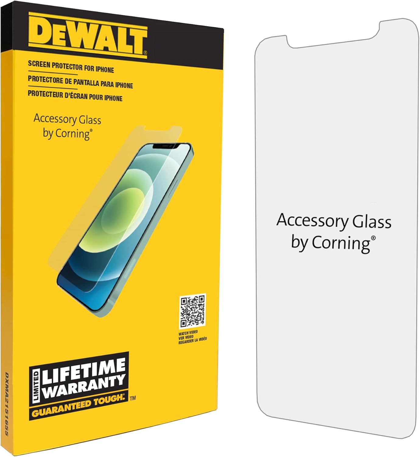 DEWALT Glass Screen Protector for iPhone 12 – Corning Tempered Strength