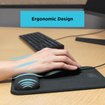 ERGONOMIC MOUSE PAD WITH WRIST SUPPORT, BLACK