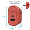 2-Port PD & QC Wall Charger 38W, CORAL ROSE