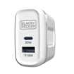 2-Port PD & QC Wall Charger 38W, WHITE