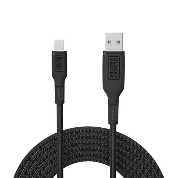 Lightning to USB-A Charging Cable 6ft, BLACK