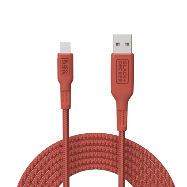 Lightning to USB-A Charging Cable 6ft, CORAL ROSE