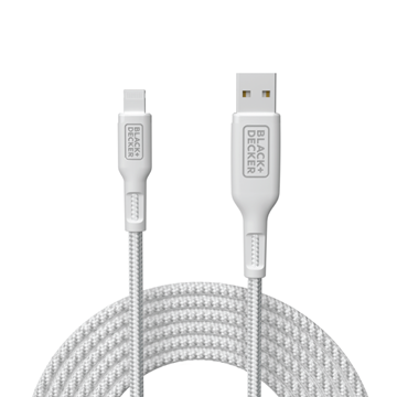 Lightning to USB-A Charging Cable 6ft, WHITE