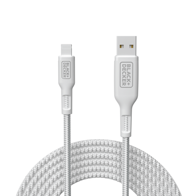 Lightning to USB-A Charging Cable 6ft, WHITE