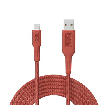 Lightning to USB-A Charging Cable 9ft, CORAL ROSE