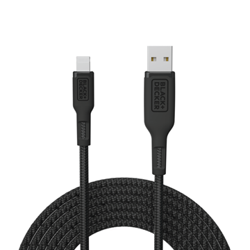 Lightning to USB-A Charging Cable 9ft, BLACK