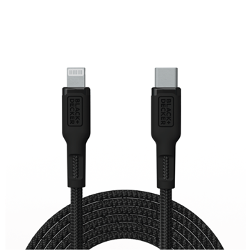 Lightning to Type C Charging Cable, 9 Ft, Black