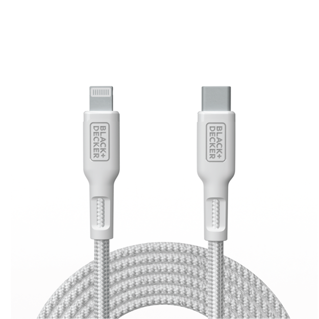 Lightning to Type C Charging Cable, 9 Ft, White