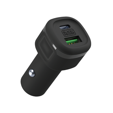 2-Port PD Car Charger 38W, BLACK