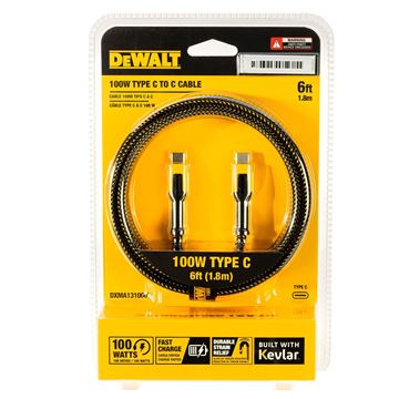 DEWALT 100W Type C to Type C Cable, 6ft 
